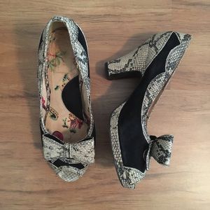 Miss L. Fire Snakeskin Heels